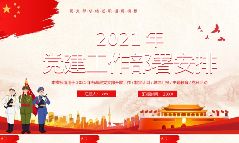 2021年各基层党支部开展工作制定计划总结汇报主题教育党日活动PPT.pptx