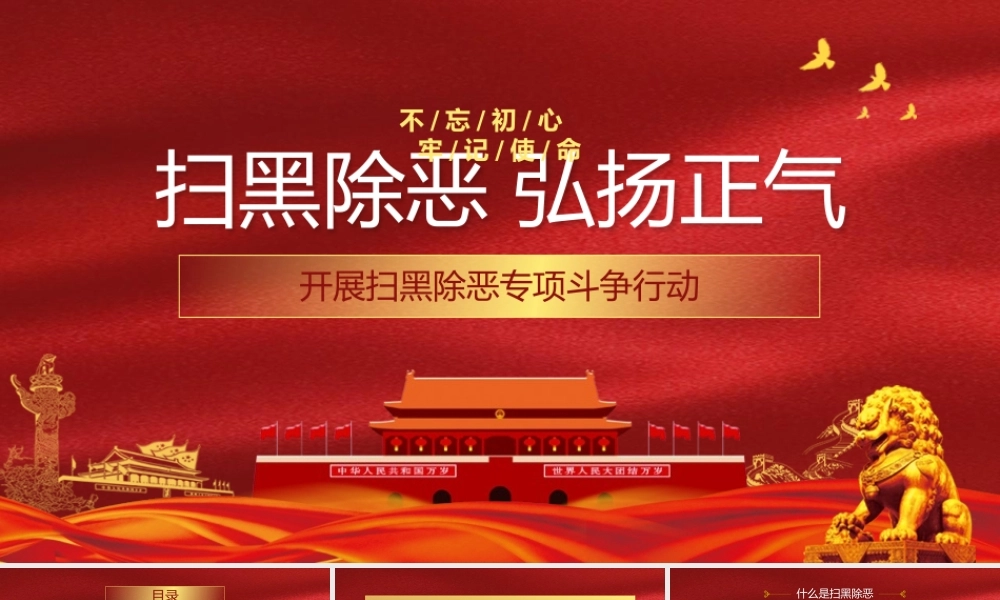 扫黑除恶弘扬正气党政工作PPT模板.pptx