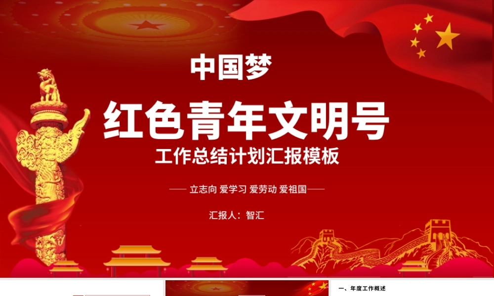 青年文明号工作汇报党政党建党课PPT模板.pptx
