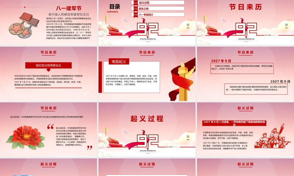 回顾92周年红色历史八一建军节PPT模板.pptx