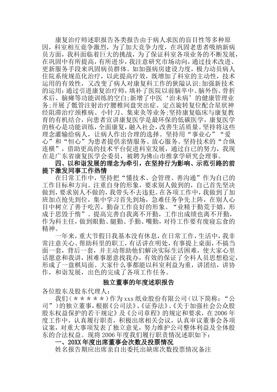 康复科主任+独立董事的年度述职报告两篇.doc_第2页