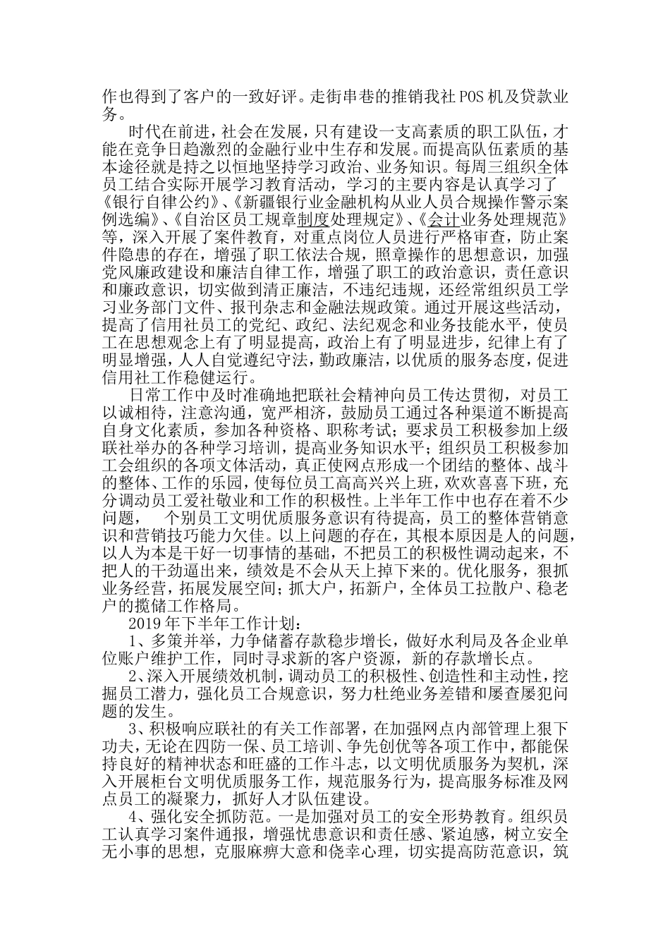 2019上半年信用社工作总结及工作计划.doc_第2页