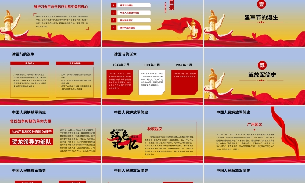 八一建军节威武之师92周年纪念PPT模板.pptx