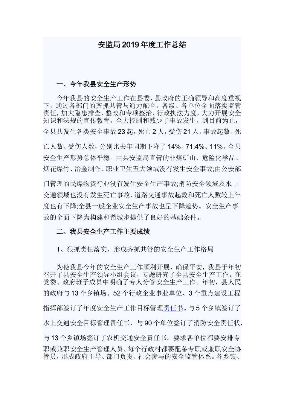 安监局2019年度工作总结.doc_第1页