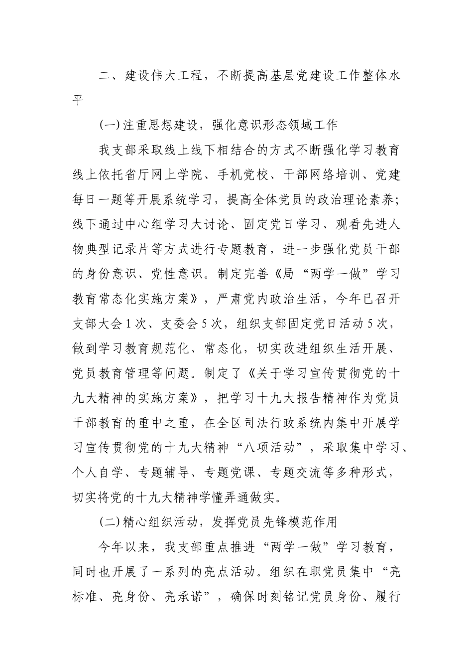 2019年上半年个人工作总结(区司法机关支部书记版).docx_第3页