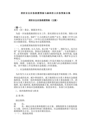 消防安全应急救援预案与森林防火应急预案合集.doc