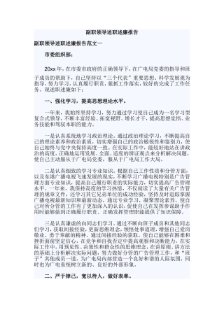 副职领导述职述廉报告.doc