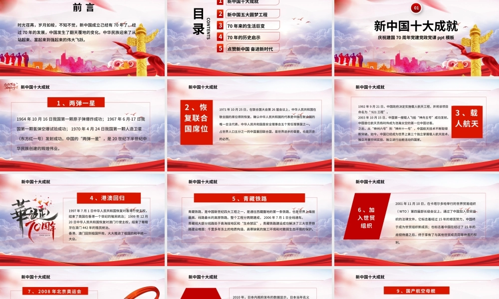 红色党建晕染点赞新中国PPT模板.pptx