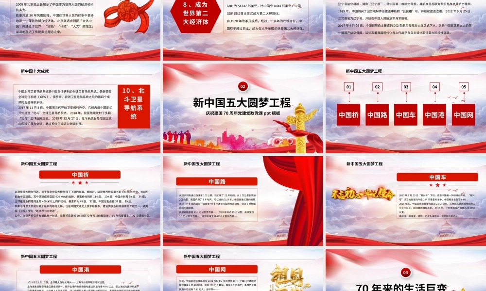红色党建晕染点赞新中国PPT模板.pptx