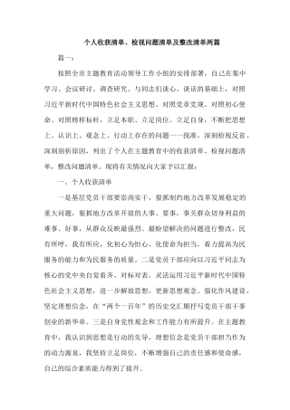 个人收获清单、检视问题清单及整改清单两篇.docx