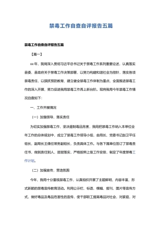 禁毒工作自查自评报告五篇.docx