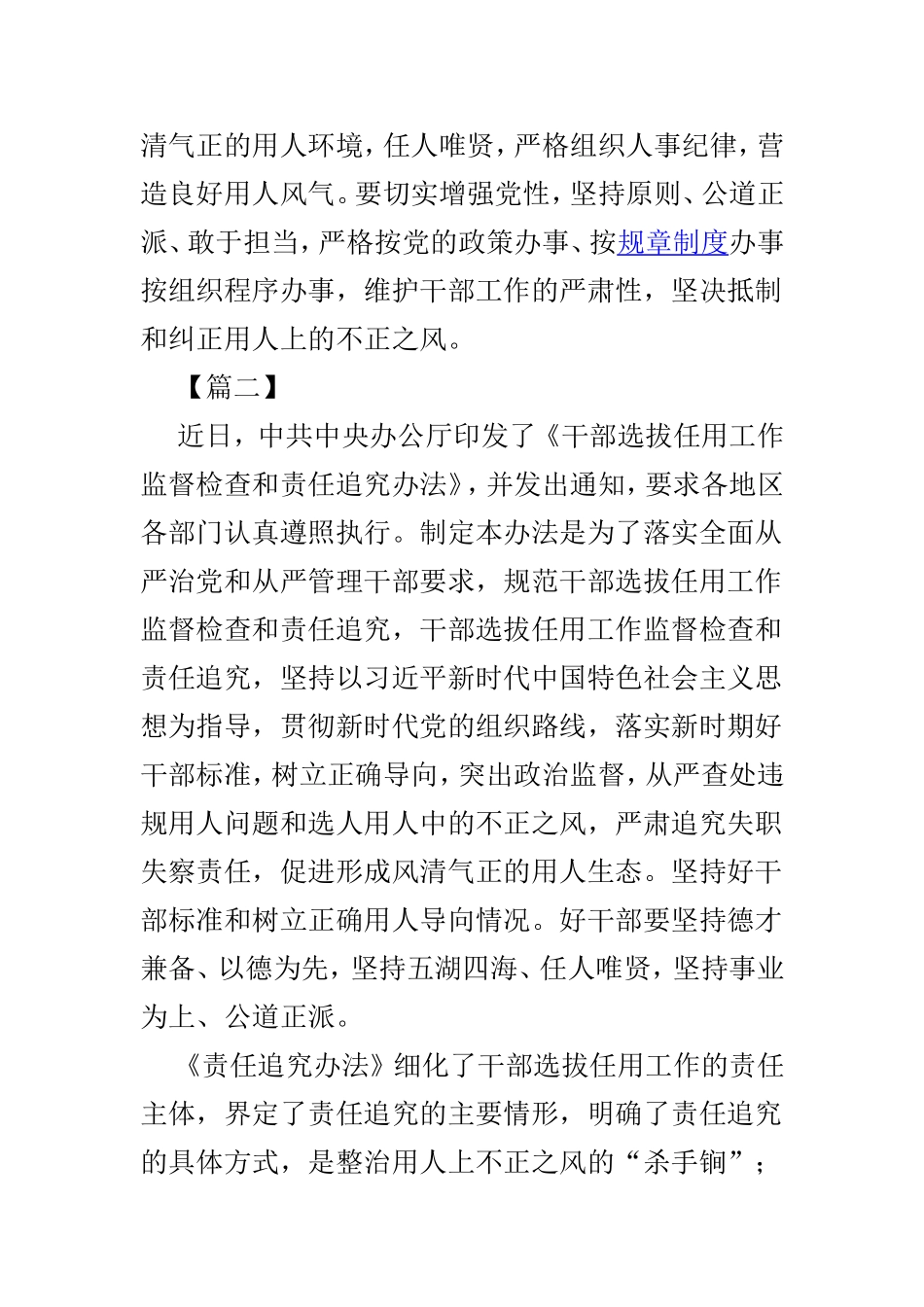 《干部选拔任用工作监督检查和责任追究办法》短评4篇.doc_第2页