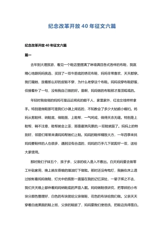 纪念改革开放40年征文六篇.docx