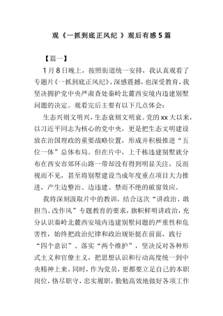 观《一抓到底正风纪 》观后有感5篇.doc