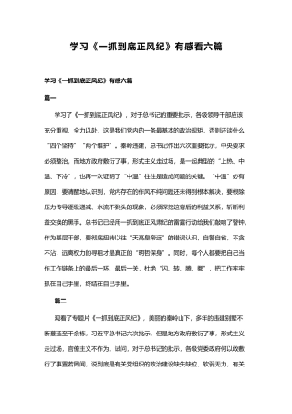 学习《一抓到底正风纪》有感看六篇.docx