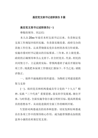 基层党支部书记述职报告3篇.doc
