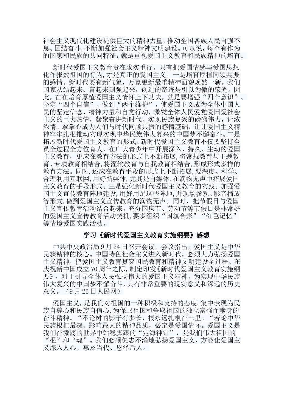 6篇学习《新时代爱国主义教育实施纲要》感想.doc_第2页