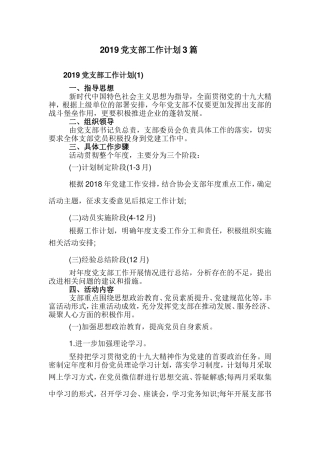 2019党支部工作计划3篇.doc
