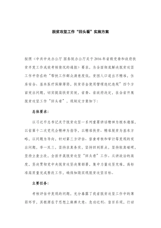 脱贫攻坚工作“回头看”实施方案.docx