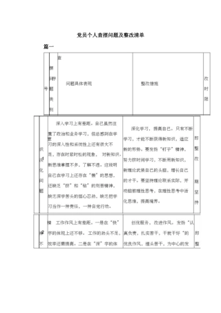 党员个人查摆问题及整改清单.docx