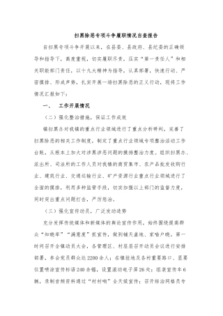 扫黑除恶专项斗争履职情况自查报告.docx