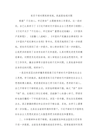 党员干部对照党章党规找差距检视问题.docx