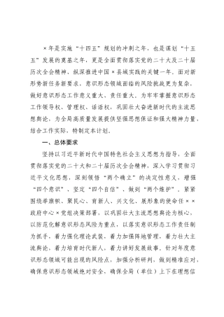 ××局意识形态工作计划.docx