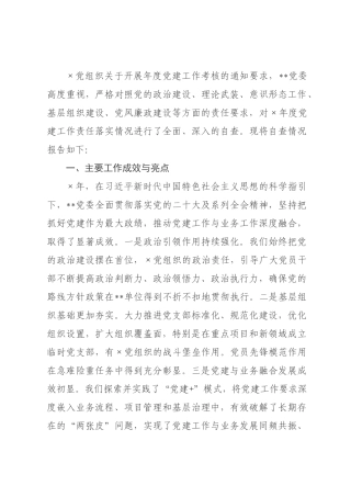 ×年度党建工作责任落实情况自查报告.docx