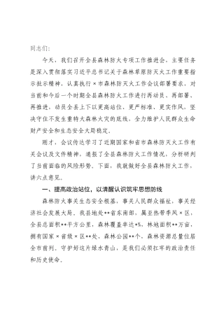 ×年全县森林防火专项工作推进会讲话稿.docx