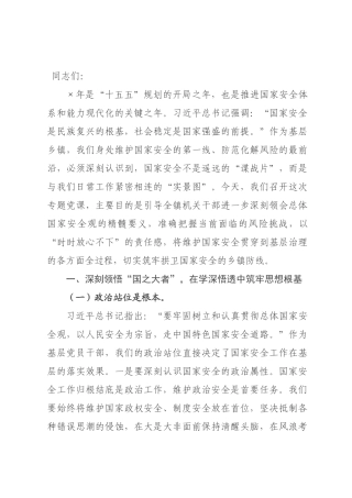 专题党课：在践行总体国家安全观中扛起乡镇担当.docx