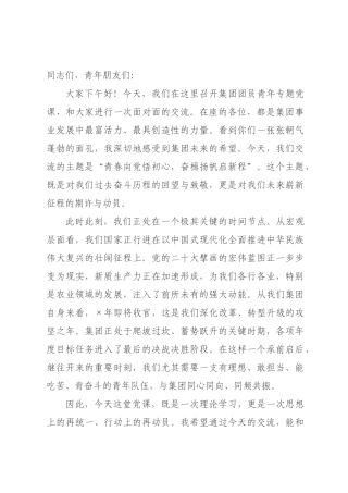 专题党课：青春向党悟初心 奋楫扬帆启新程.docx