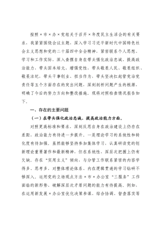 政府主任2026年度民主生活会对照检查材料.docx