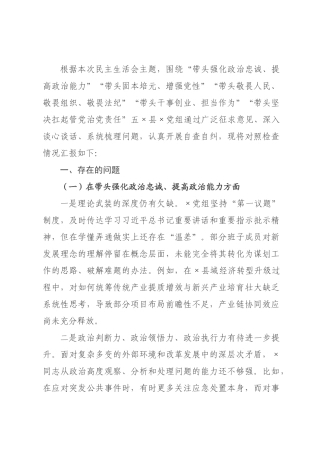政府党组班子2026年度民主生活会对照检查材料_1.docx