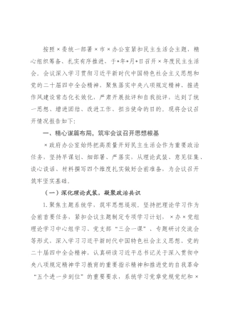政府办公室2026年度民主生活会召开情况报告.docx
