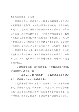 镇综治办副科级主任2026年度个人述职报告.docx