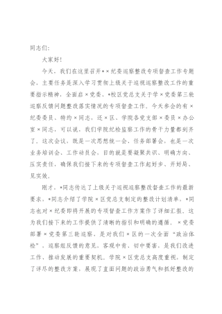 在纪委巡察整改专项督查工作专题会上的讲话.docx