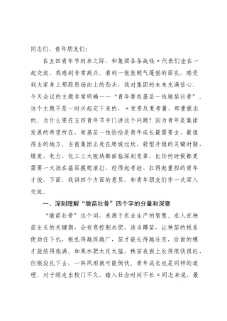 在集团“五四”青年节青年座谈会上的讲话.docx