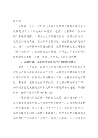 在2026年新任职干部廉政谈话会议上的讲话.docx