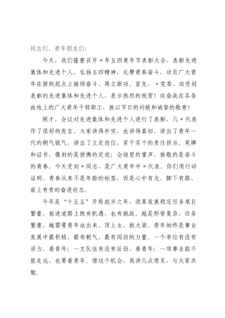 在2026年五四青年节表彰大会上的讲话.docx
