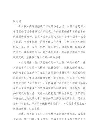 在2026年委巡视整改工作领导小组会议上的讲话.docx