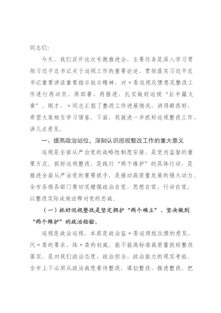 在2026年委委巡视反馈意见整改专题推进会上的讲话.docx