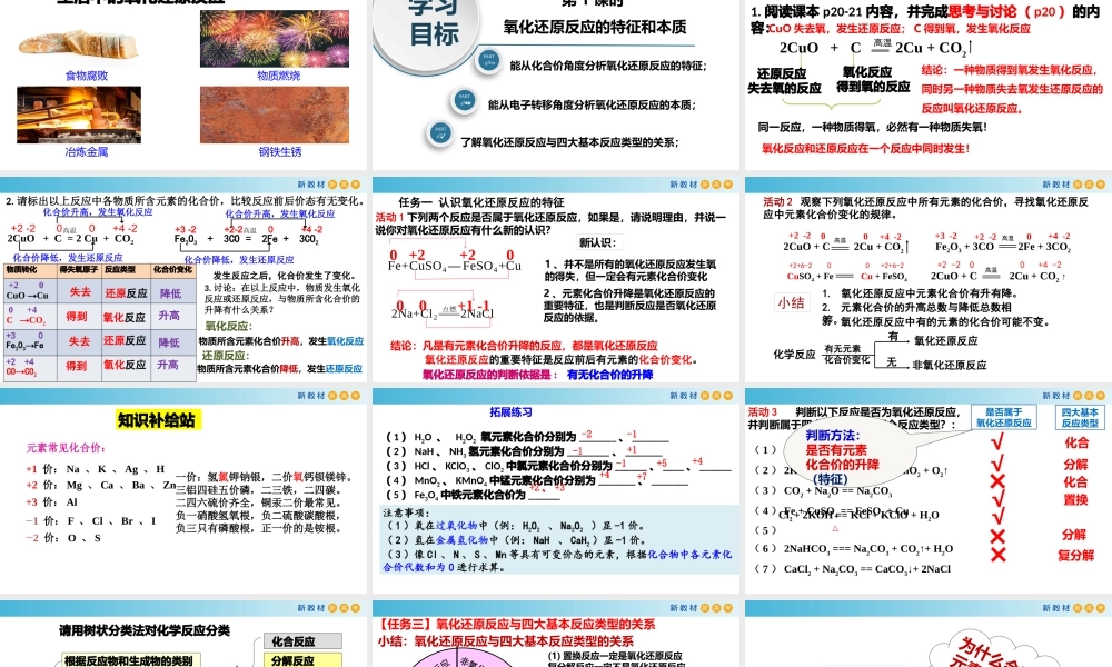 1.3.1 氧化还原反应的特征和本质（教学课件）- 高一化学同步教学课堂（人教版2019必修第一册）.pptx