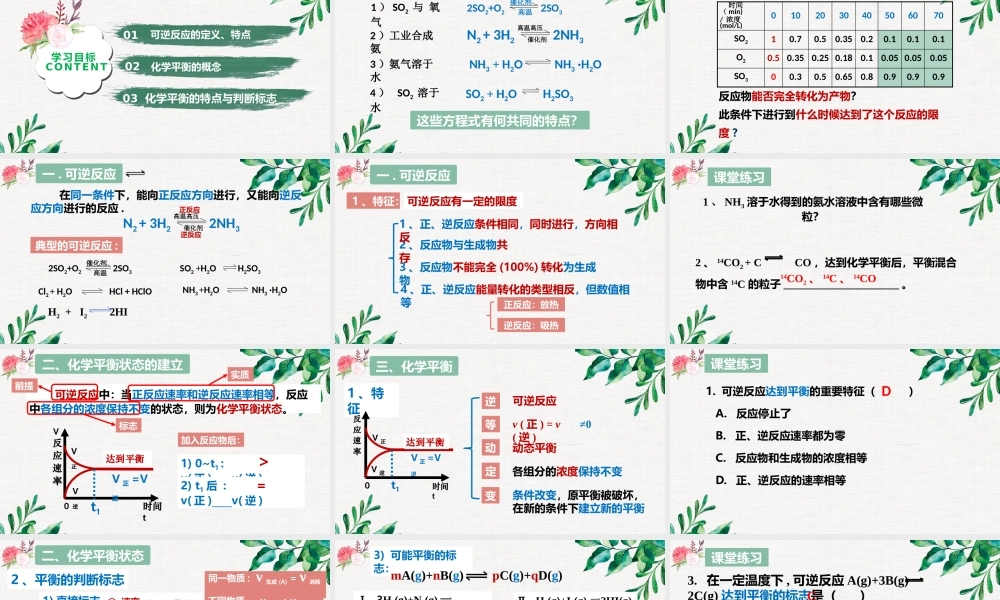 6.2.3  化学反应的限度和条件控制- 高一化学同步课堂精品课件（人教版2019必修第二册）.pptx