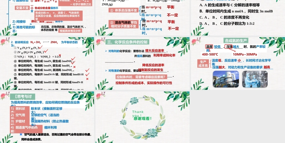 6.2.3  化学反应的限度和条件控制- 高一化学同步课堂精品课件（人教版2019必修第二册）.pptx