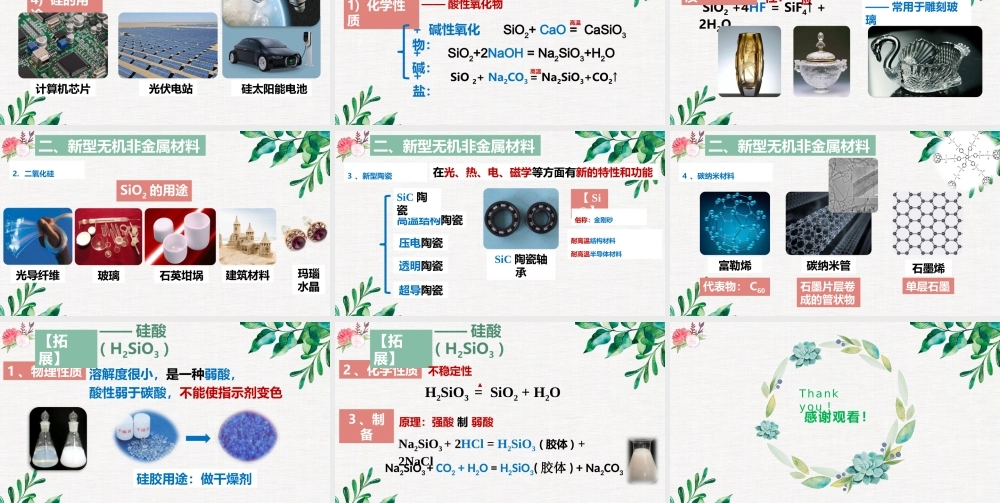 5.3.1  硅酸盐和新型无机非金属材料- 高一化学同步课堂精品课件（人教版2019必修第二册）.pptx