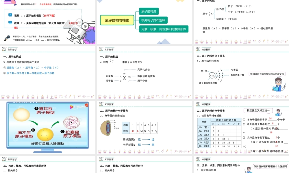 第28讲 原子结构与核素（PPT课件）-【帮课堂】2021-2022学年高一化学必修第一册同步精品讲义（人教版2019）.pptx
