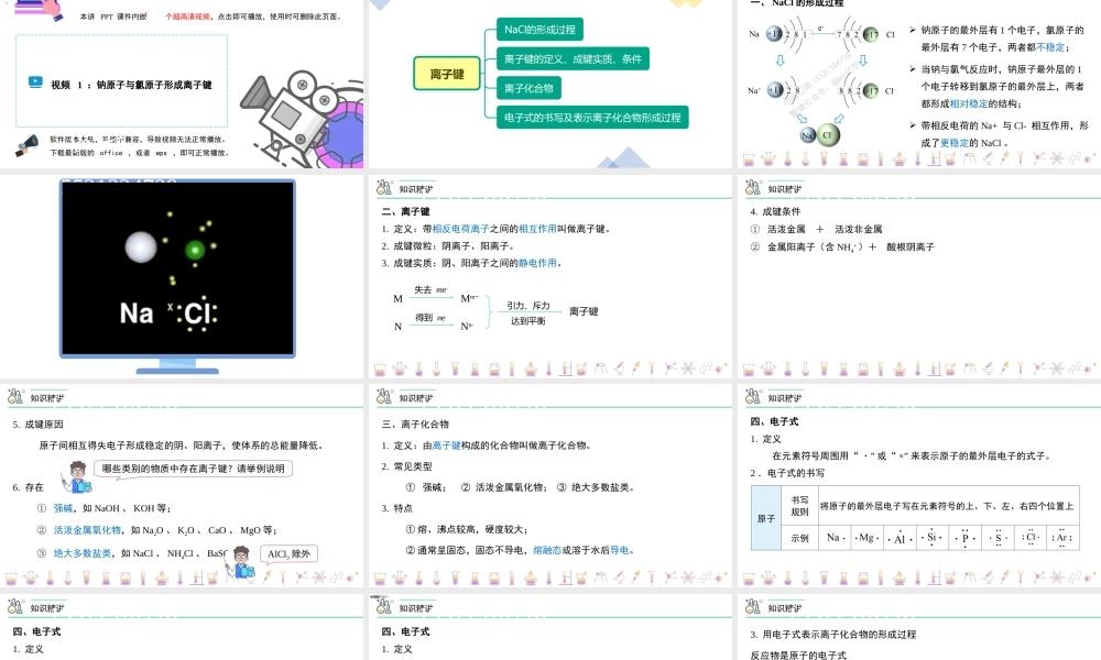 第34讲 离子键（PPT课件）-【帮课堂】2021-2022学年高一化学必修第一册同步精品讲义（人教版2019）.pptx