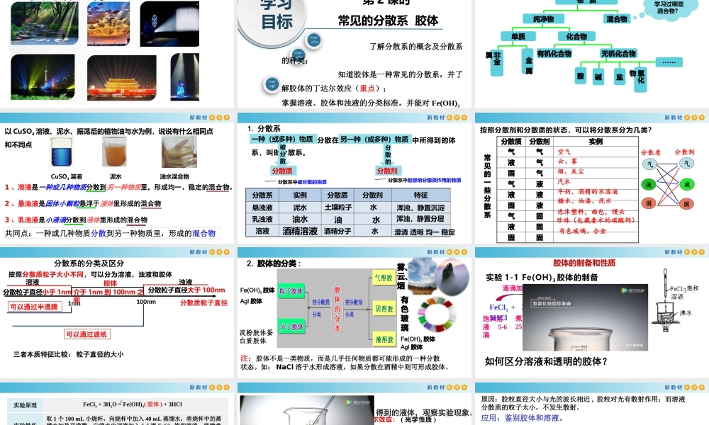 1.1.2 常见的分散系 胶体（教学课件）- 高一化学同步教学课堂（人教版2019必修第一册）.pptx