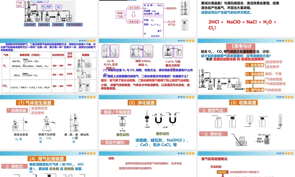 2.2.3 氯气的实验室制法（教学课件）- 高一化学同步教学课堂（人教版2019必修第一册）.pptx