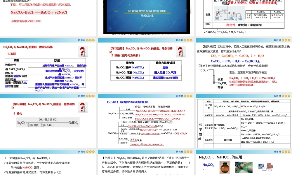 2.1.3 碳酸钠和碳酸氢钠（教学课件）- 高一化学同步教学课堂（人教版2019必修第一册）.pptx